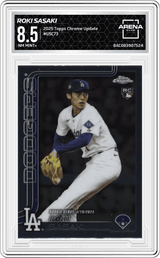 2025 Topps Chrome Update #USC73 Roki Sasaki Arena Club 8.5