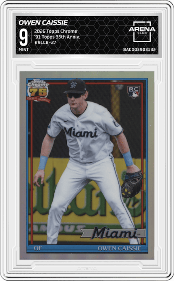 2026 Topps Chrome '91 Topps 35th Anniv. #91CB-27 Owen Caissie Arena Club 9