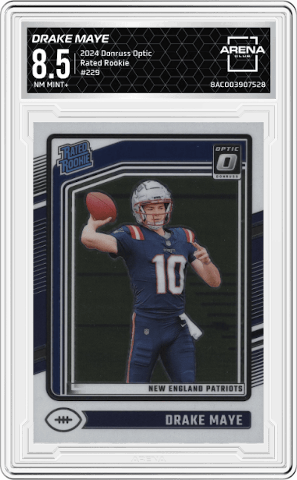 2024 Donruss Optic Rated Rookie #229 Drake Maye Arena Club 8.5