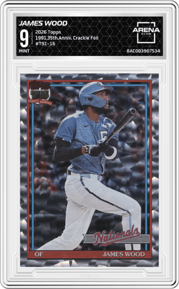 2026 Topps 1991.35th.Anniv. Crackle Foil #T91-16 James Wood Arena Club 9