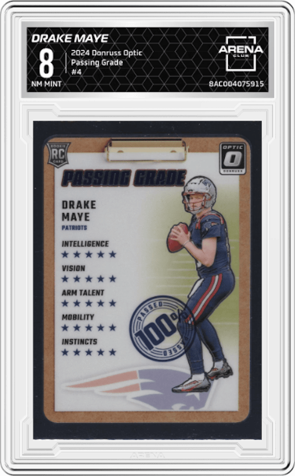 2024 Donruss Optic Passing Grade #4 Drake Maye Arena Club 8