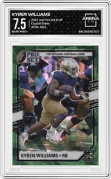 2022 Leaf Pro Set Draft Crystal Green #PSB-KW1 Kyren Williams Arena Club 7.5