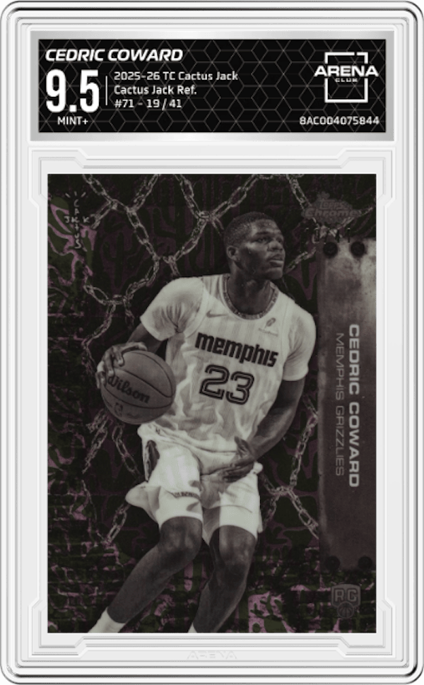 2025-26 Topps Chrome Cactus Jack #71 Cedric Coward Arena Club 9.5