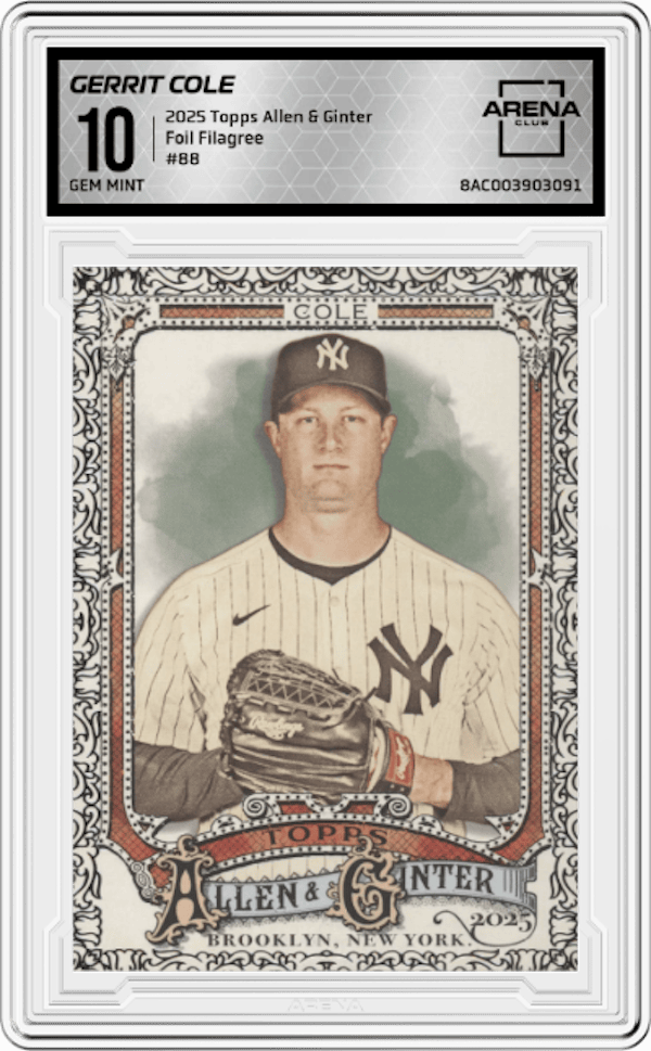 2025 Topps Allen & Ginter Foil Filagree #88 Gerrit Cole Arena Club 10