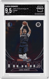 2023-24 Panini Hoops Premium Stock Hoopla #7 Luka Doncic Arena Club 9.5