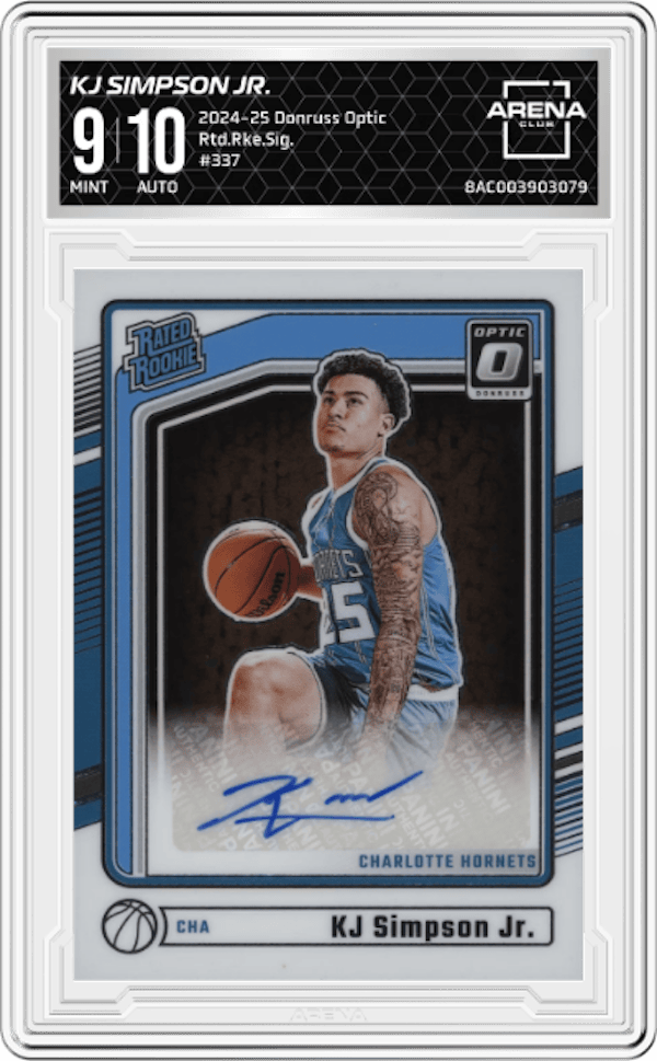 2024-25 Donruss Optic Rtd.Rke.Sig. #337 Kj Simpson Jr. Arena Club 9