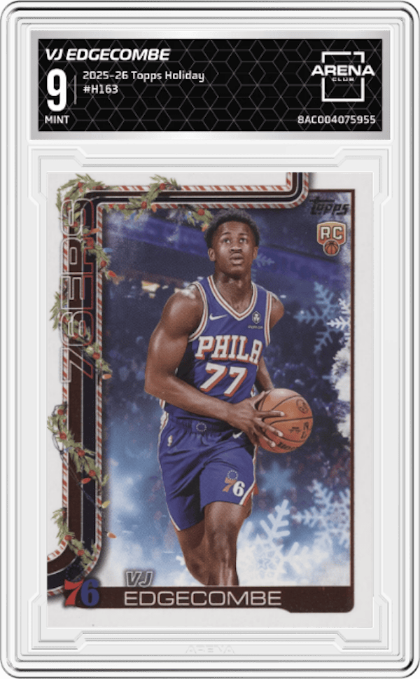 2025-26 Topps Holiday #H163 Vj Edgecombe Arena Club 9