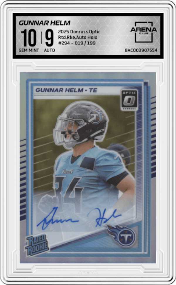 2025 Donruss Optic Rtd.Rke.Auto Holo / 199 #294 Gunnar Helm Arena Club 10