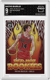 2024-25 Donruss Optic Red Hot Rookies #1 Matas Buzelis Arena Club 9