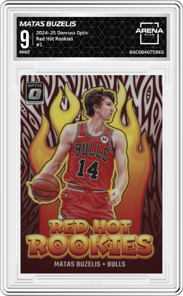 2024-25 Donruss Optic Red Hot Rookies #1 Matas Buzelis Arena Club 9