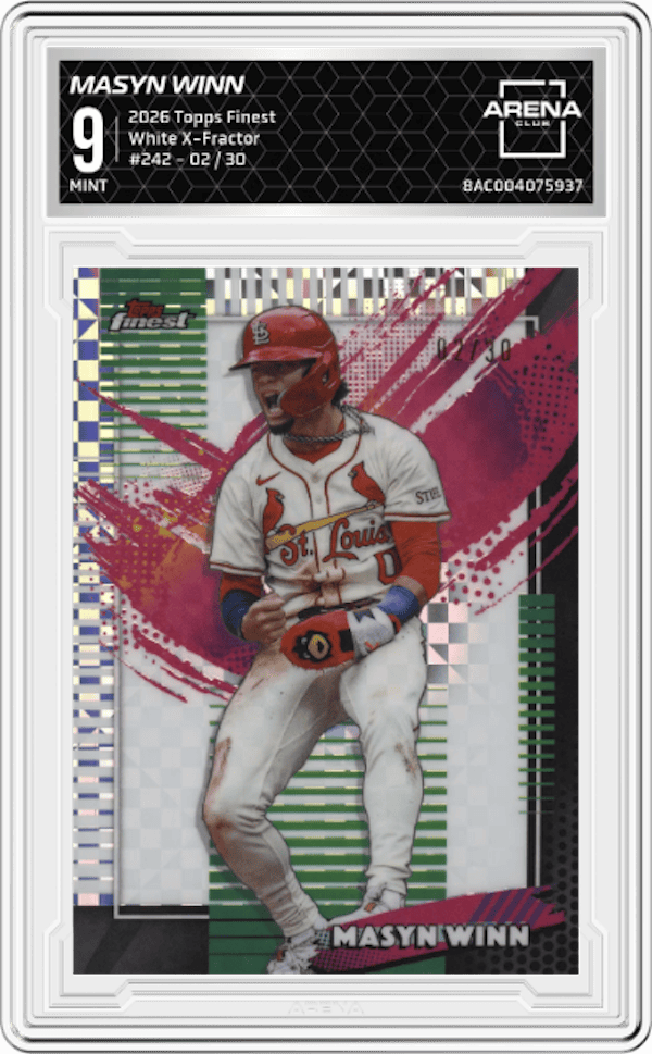2026 Topps Finest White X-Fractor / 30 #242 Masyn Winn Arena Club 9